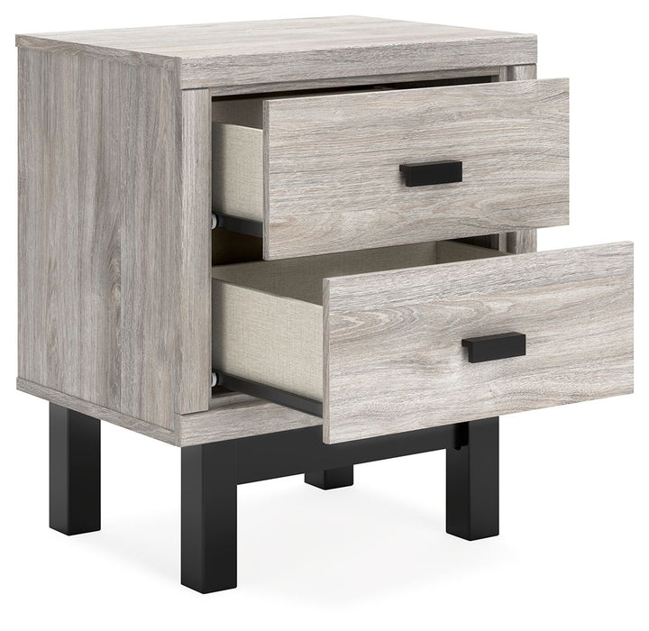 Vessalli - Two Drawer Nightstand - Black / Gray