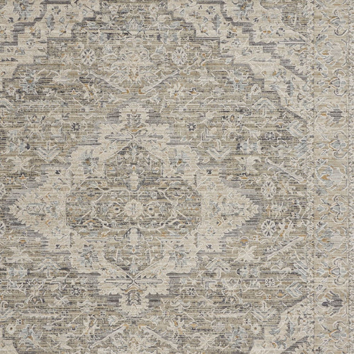 9' X 11' Medallion Area Rug (554753) - Taupe / Ivory