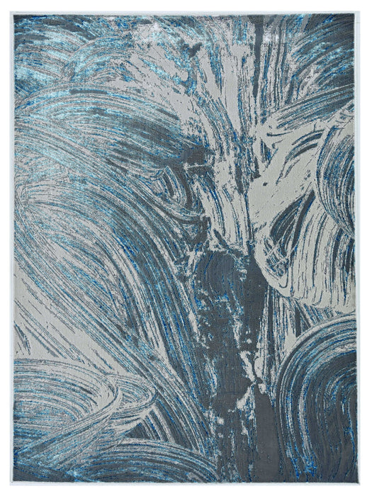 118" x 158" Polypropylene Or Polyester Rug - Silver Or Blue