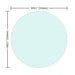 Giga 20-inch round clear tempered glass table top with flat polished edges, 1/4 inch thick, transparent and smooth surface.