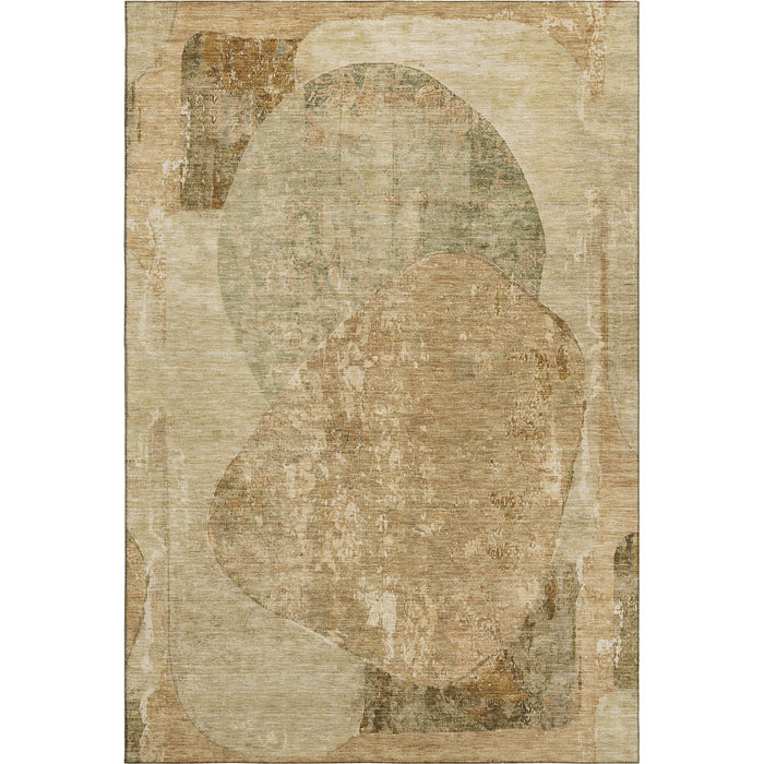 10' X 14' Abstract Washable Area Rug With UV Protection (695528) - Brown / Beige