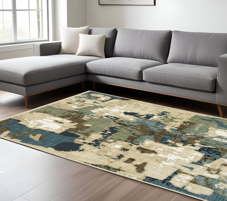 8' X 11' Abstract Modern Area Rug - Beige