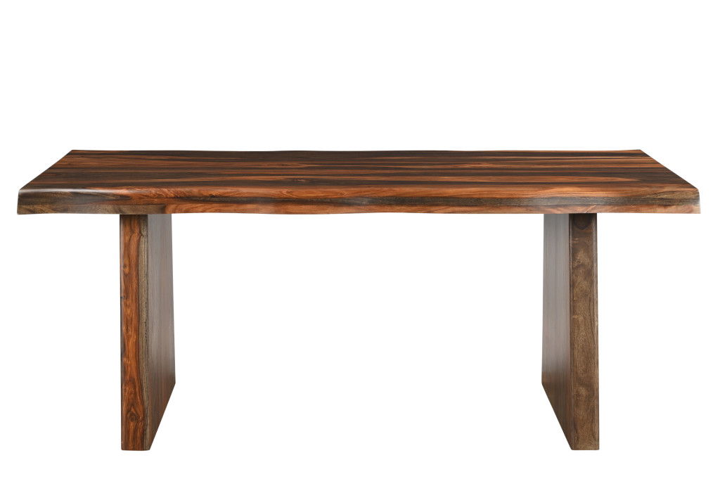74" Solid Wood Dining Table - Dark Brown
