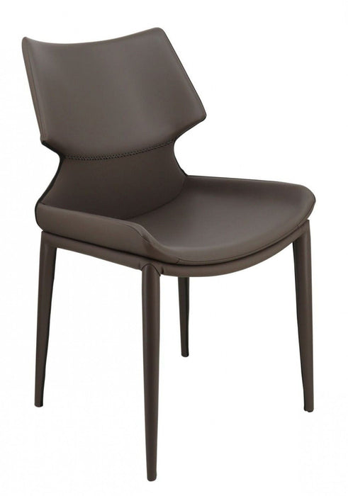 Faux Leather Wrapped Dining Chairs (Set of 2) - Gray