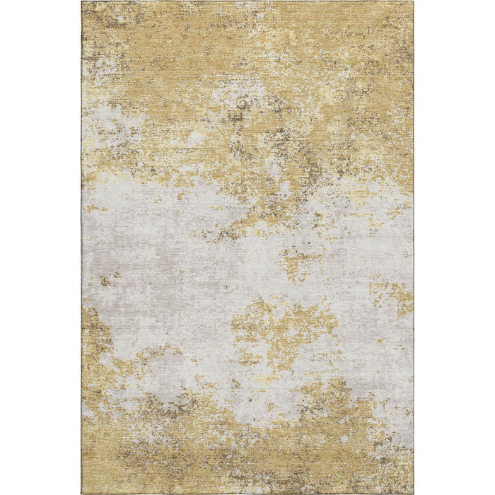 10' X 14' Abstract Washable Area Rug With UV Protection (680645) - Gold / Beige