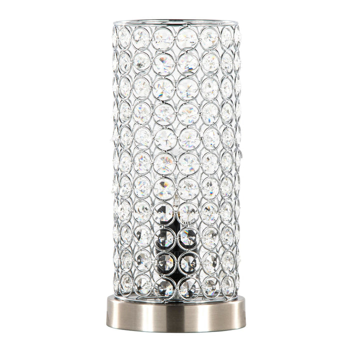 Chandelier - 11" Uplight (Set of 2) - Brushed Nickel With Clear Crystal And Chrome Metal Accents