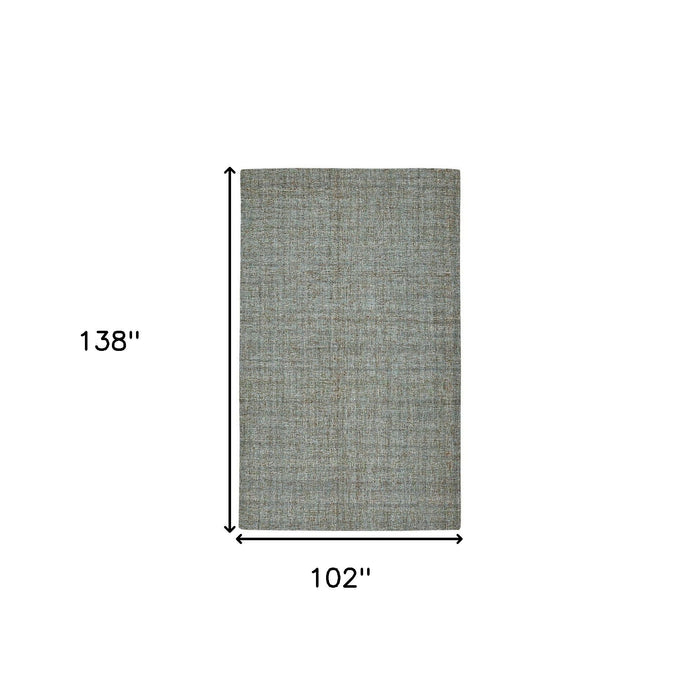 9' X 12' Wool Abstract Hand Tufted Area Rug - Light Blue And Gray