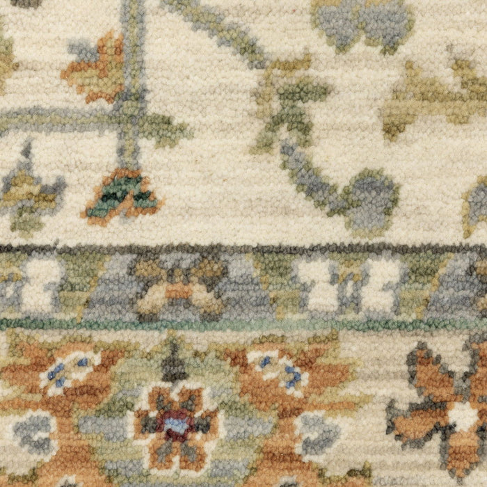 5' x 8' Oriental Power Loom Stain Resistant Area Rug With Fringe - Brown And Ivory