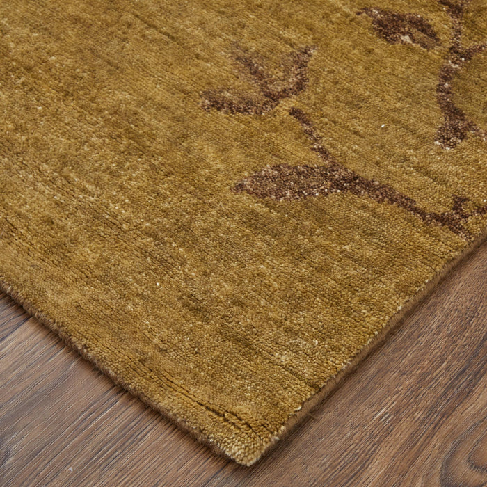 5' X 8' Wool Floral Hand Knotted Area Rug (744154) - Green / Brown