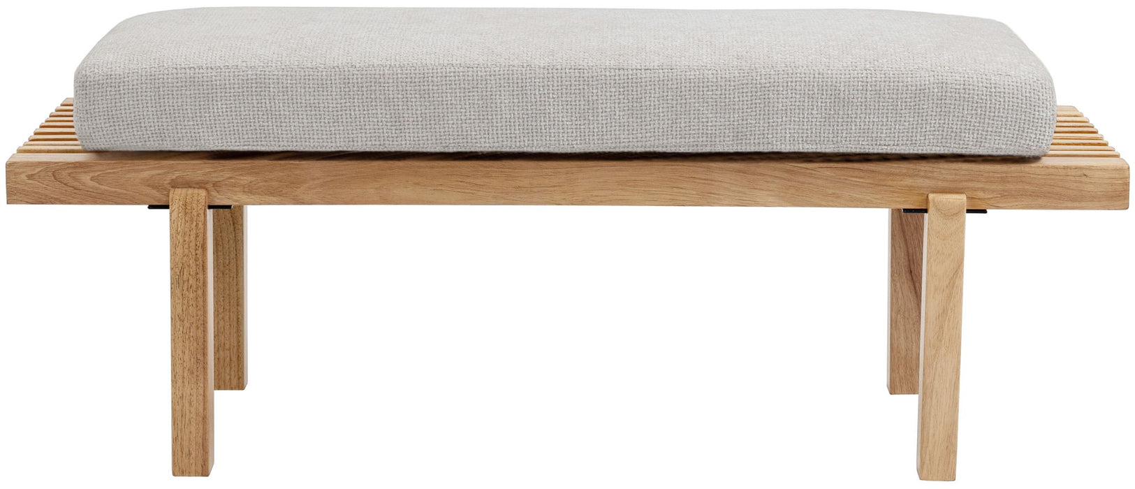 Naya - Chenille Fabric Bench - Cream