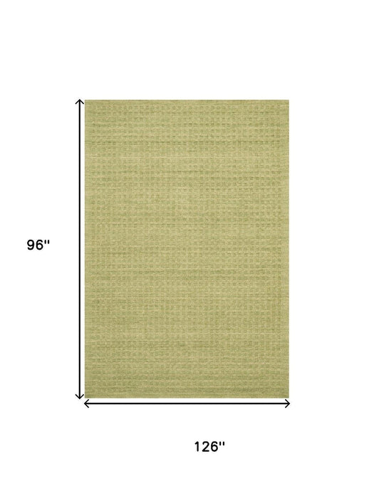 8' X 11' Wool Shag Handmade Area Rug (553452) - Green
