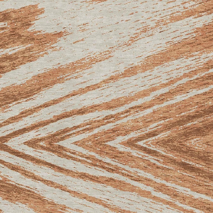 10' X 14' Abstract Washable Area Rug With UV Protection (669726) - Rust / Beige