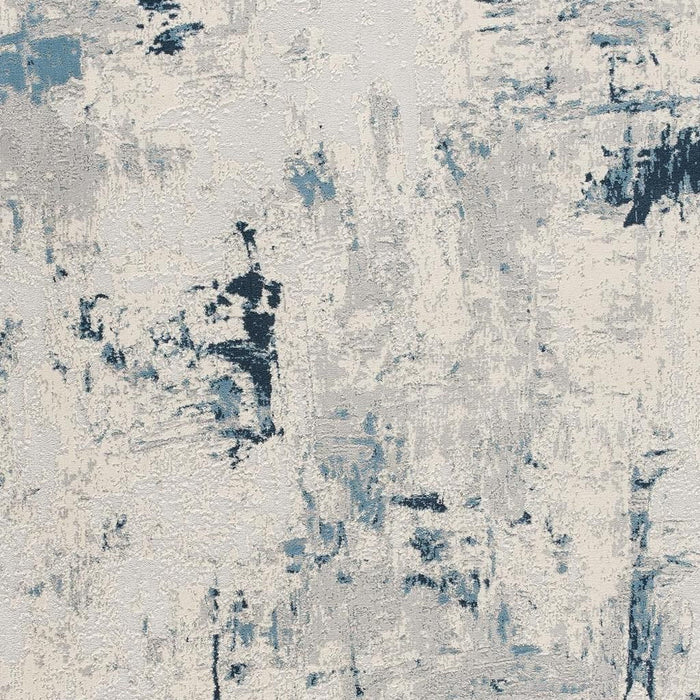 2' X 30' Abstract Area Rug (609830) - Blue / Beige / Gray