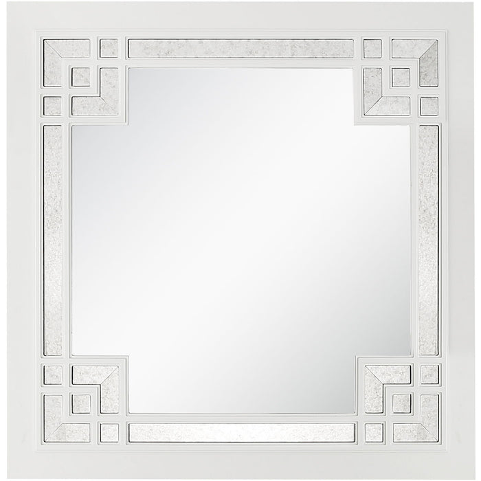 39" Square Accent Mirror - White
