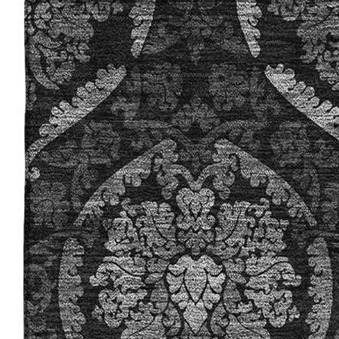 10' X 14' Medallion Washable Area Rug Polyester With UV Protection - Gray And Silver
