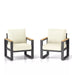 Set of two Giga all-weather patio armchairs with thick cushions, outdoor furniture with comfortable seating for patio or garden.