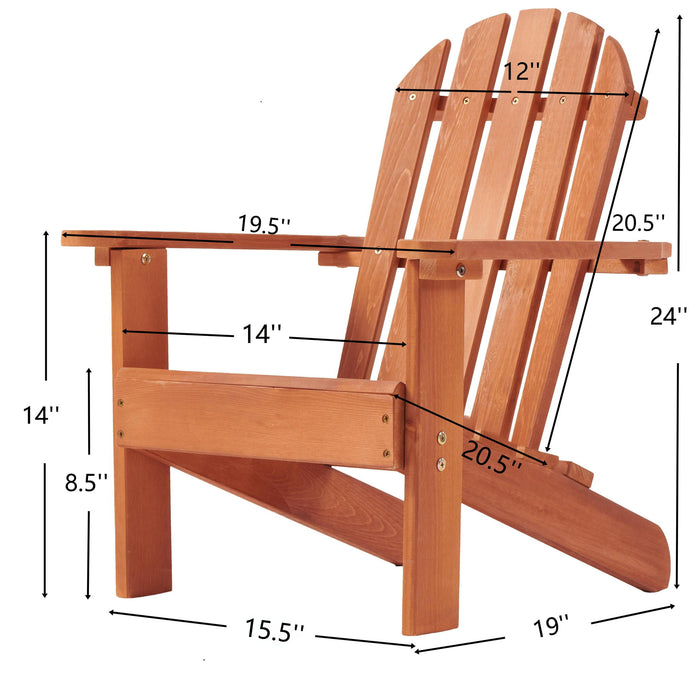 Red Giga Kids Adirondack chair for indoor and outdoor use, featuring a sturdy wooden armchair design perfect for children.