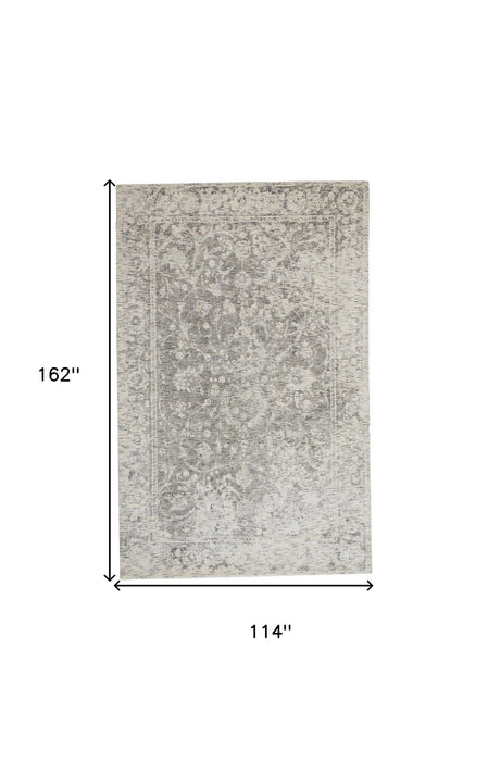10' x 13' Abstract Hand Woven Area Rug - Ivory And Gray