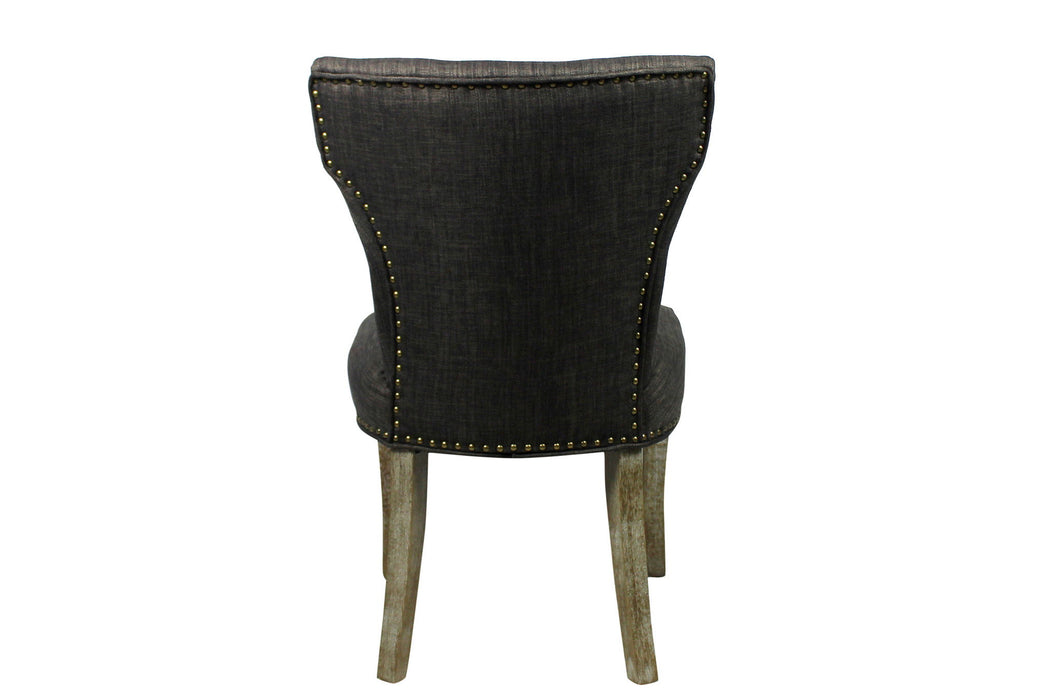 Upholstered Fabric Dining Parsons Chairs (Set of 2) - Dark Gray