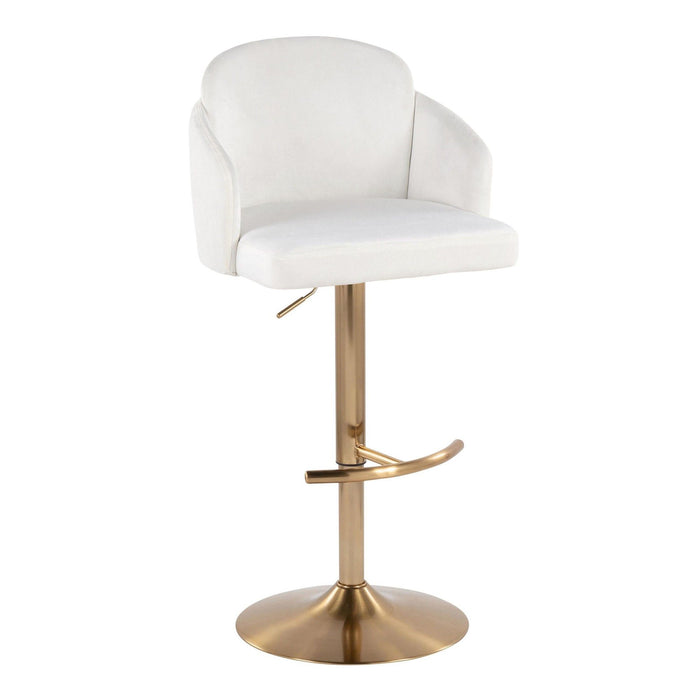 Dahlia - Adjustable Barstool (Set of 2) - Gold Metal Base