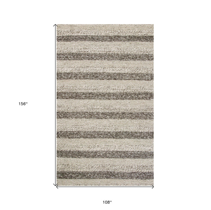 9' x 13' Wool Area Rug - Gray Or White