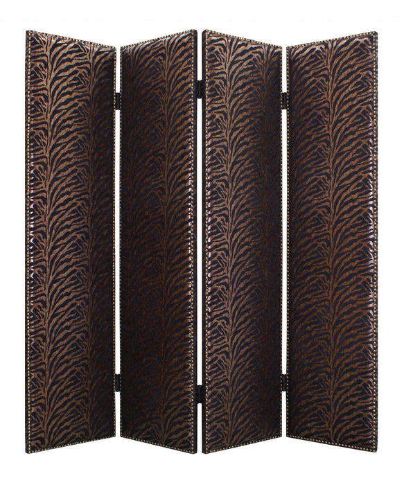 84" x 84" Wood & Fabric Screen - Dark Bronze
