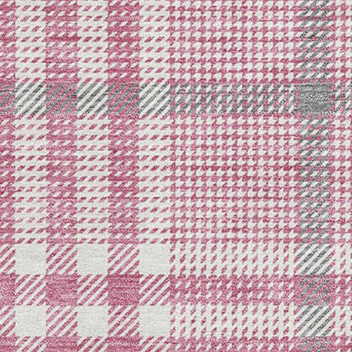 10' X 14' Plaid Washable Area Rug With UV Protection (682613) - Blush / Ivory / Gray