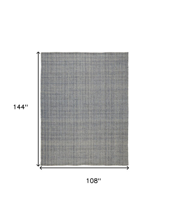 9' x 12' Hand Woven Area Rug - Tan And Blue