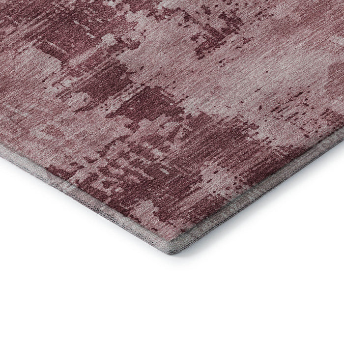 10' X 14' Abstract Washable Area Rug With UV Protection (683177) - Blush / Mauve