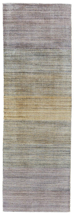 10' Ombre Hand Woven Runner Rug - Beige And Purple