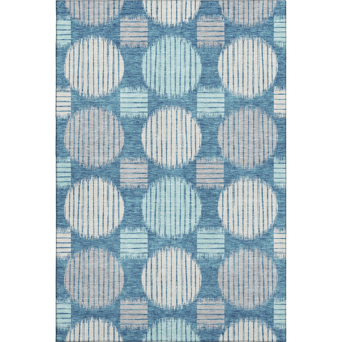 10' X 14' Geometric Washable Area Rug With UV Protection (671588) - Teal / Ivory / Gray