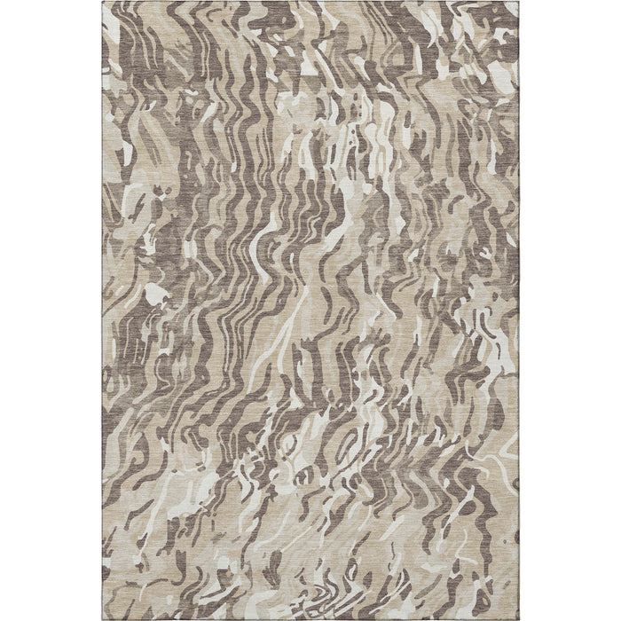 10' X 14' Abstract Washable Area Rug With UV Protection (681419) - Beige / Taupe / Ivory