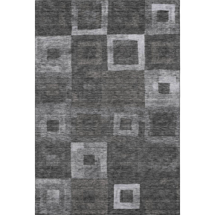 10' X 14' Geometric Washable Area Rug With UV Protection (686669) - Black / Silver / Gray
