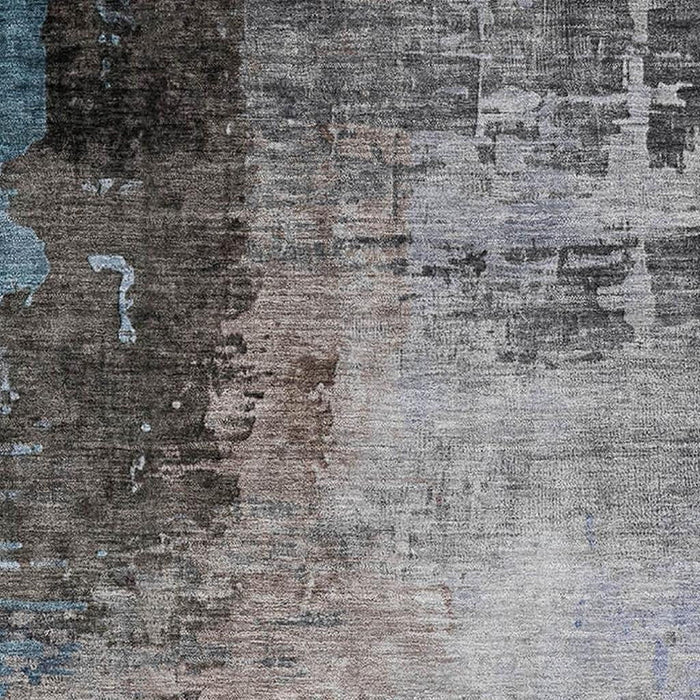 10' X 14' Abstract Washable Area Rug With UV Protection (715603) - Brown / Blue
