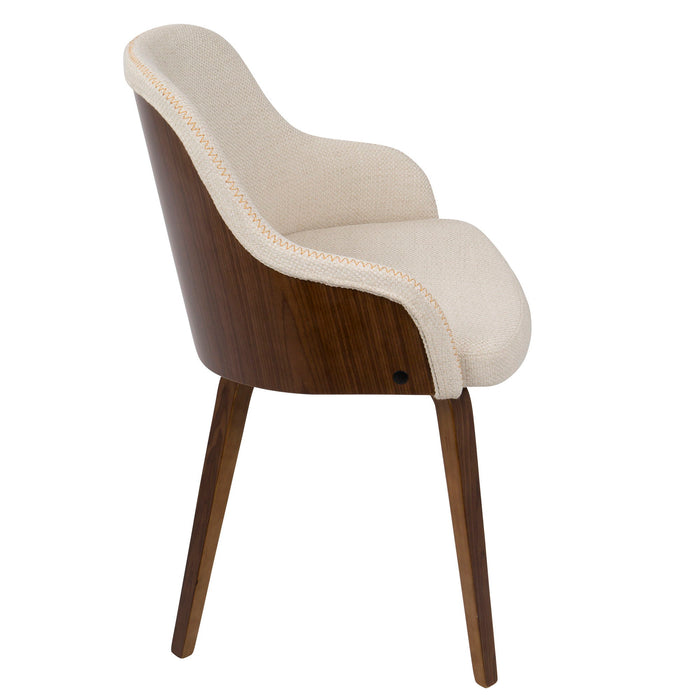 Bacci - Dining Chair - Walnut Wood And Cream Fabric