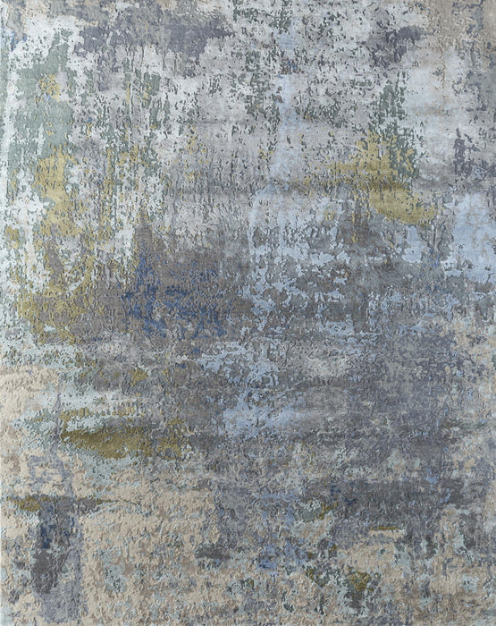 8' X 10' Abstract Hand Knotted Area Rug Genuine Wool Material - Blue