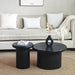 Set of two black Giga fluted cylinder side tables with round tops, ideal for living room decor and functional space.