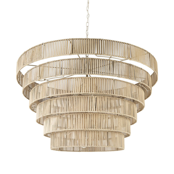 Six Tier Hanging Chandelier - Light Brown