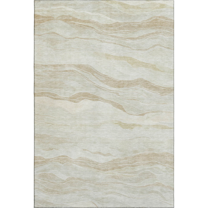 10' X 14' Striped Washable Area Rug With UV Protection (692499) - Beige / Ivory