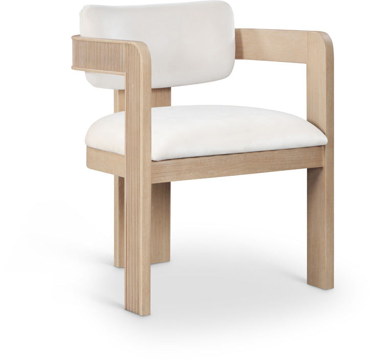 Sacha - Velvet Dining Chair With Natural Base (Set of 2)