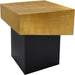 Meridian Furniture Palladium end table with a sleek wooden top and metal legs, modern design for living room or bedroom decor.