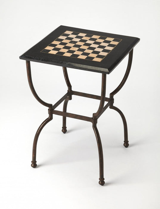 Stone And Metal Square Coffee Table - Black