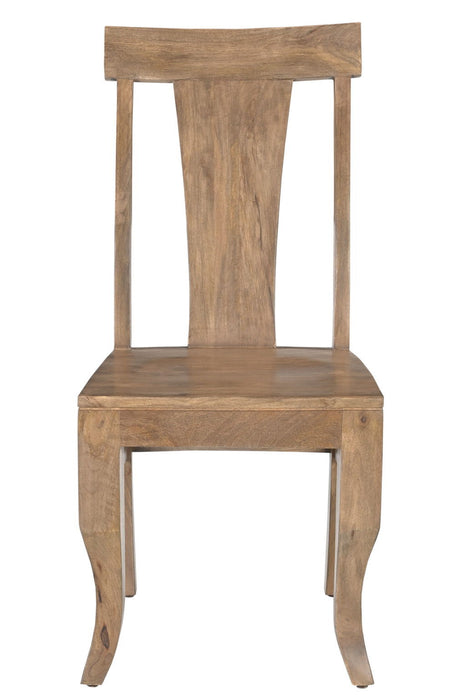 Solid Wood Slat Back Dining Side Chairs (Set of 2) - Brown