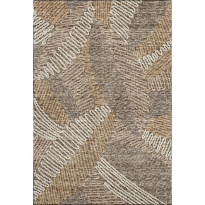 10' X 14' Floral Washable Area Rug With UV Protection (671882) - Brown / Beige