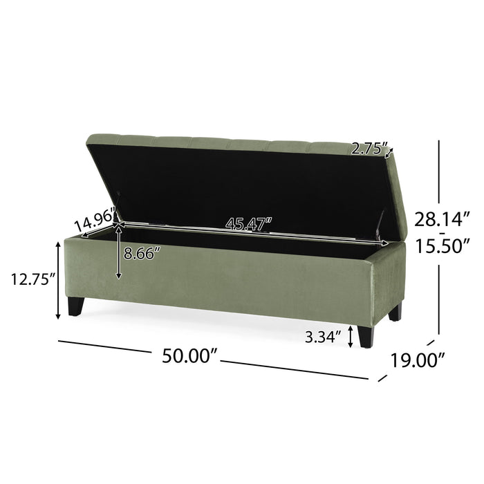 Wendover - Elegant Tufted Storage Bench With Lift-Up Top And Birch Wood Legs