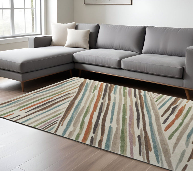 12' X 15' Modern Abstract Area Rug - Ivory