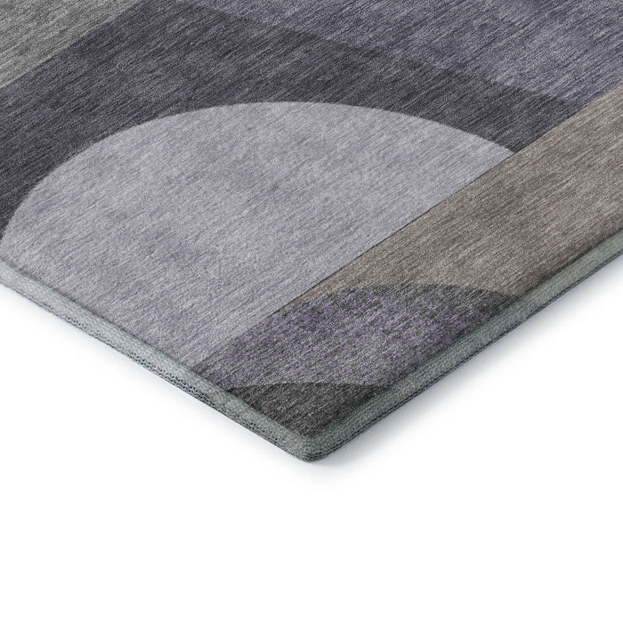 10' X 14' Geometric Washable Area Rug With UV Protection (696578) - Purple / Gray / Beige