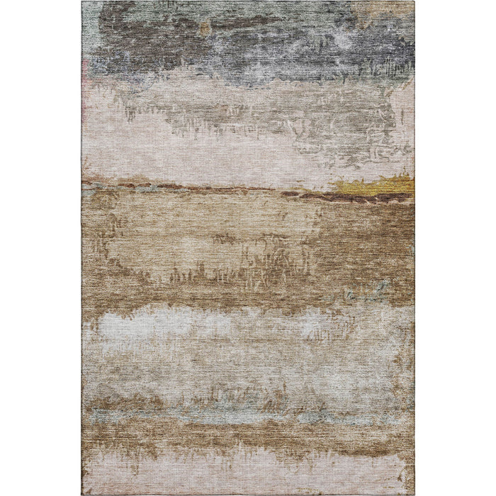 10' X 14' Abstract Washable Area Rug With UV Protection (688304) - Beige / Brown / Gray