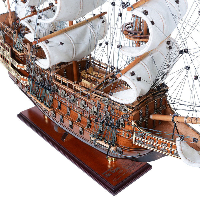 Hand Painted Model Boat (624633) - Light Brown / White