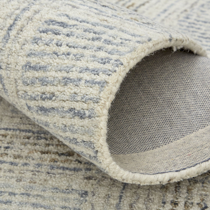 15' X 12' Wool Geometric Hand Tufted Area Rug - Ivory And Gray